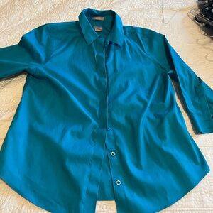 Chico's Vibrant Blue Casual Button-Down Shirt